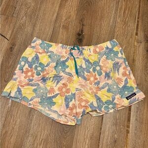 Patagonia Barely Baggies Floral Athletic Shorts Lightweight Drawstring